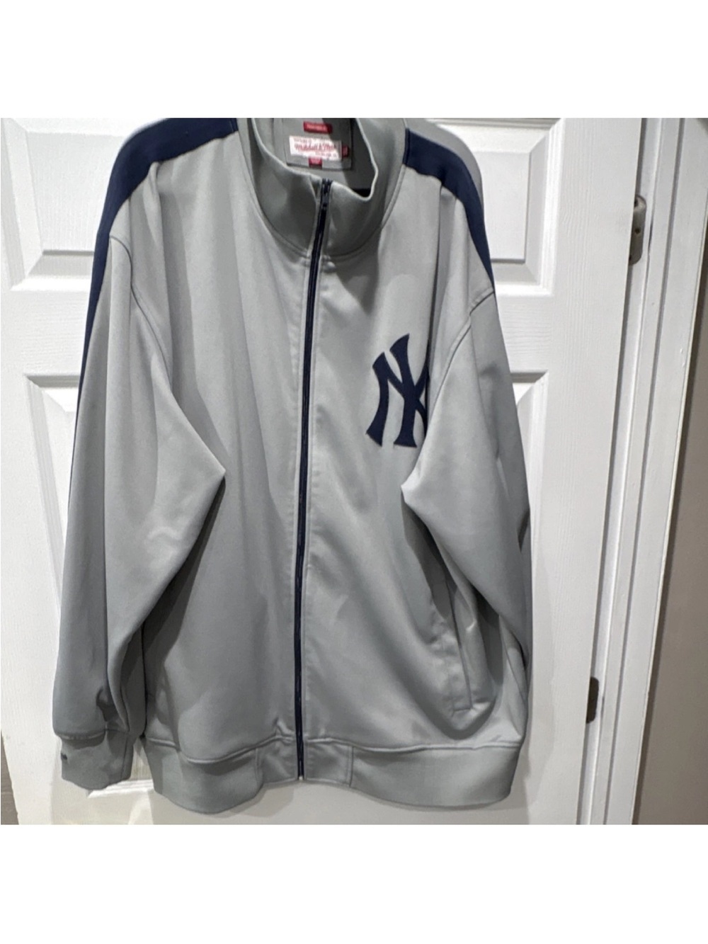 Mitchell & Ness New York Yankees MLB Jacket 5XL Gray Navy Baseball.
